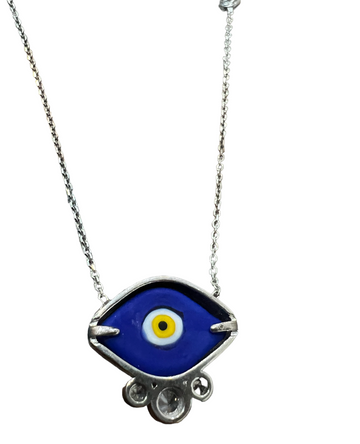 Blue Eye yellow eye Necklace