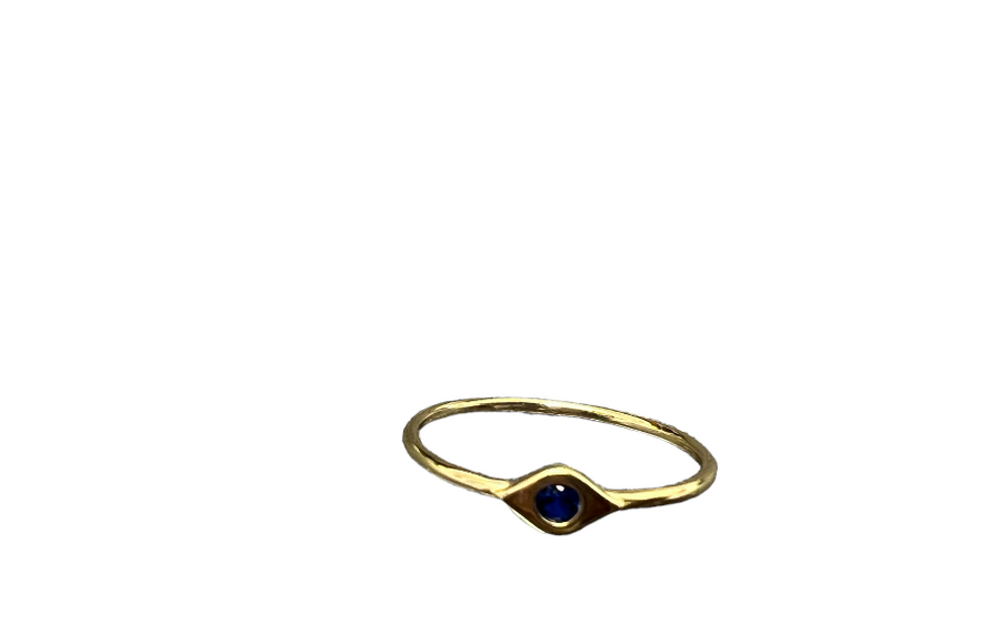 Blue evil eye ring