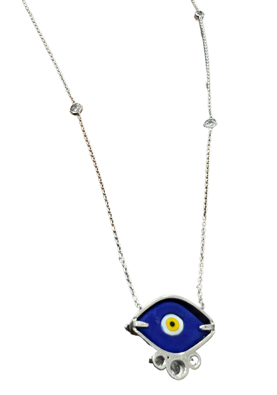 Blue Eye yellow eye Necklace