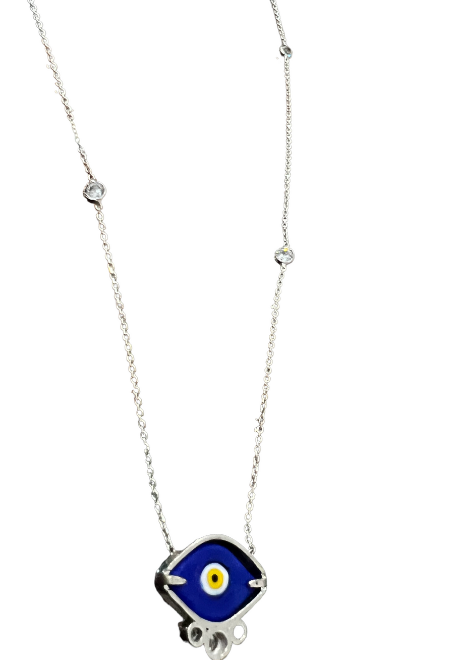 Blue Eye yellow eye Necklace