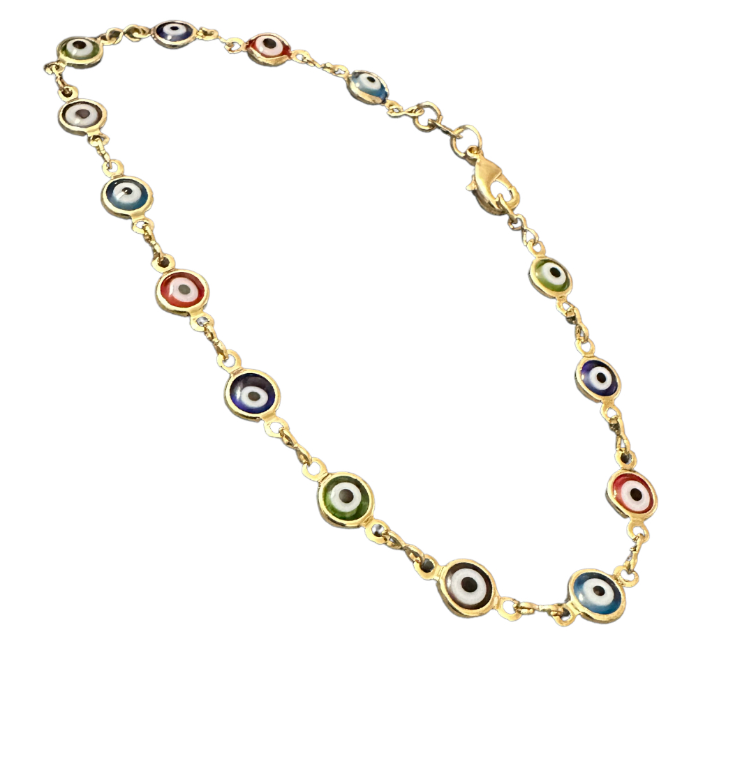 Colorful Evil Eye Foot Bracelet